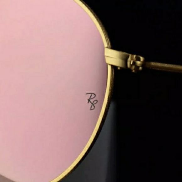 Ray Ban Round Metal Pink Mirror Lenses Gold Frame RB3447 Women - Men New - Picture 8 of 15